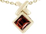 Tommaso Design™ Square Genuine Garnet Pendant