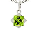 Tommaso Design™ 6mm Square Genuine Peridot Pendant