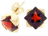 Tommaso Design™ Genuine Square Garnet Earrings