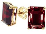 Tommaso Design™ Emerald Cut 8x6mm Genuine Garnet Earrings
