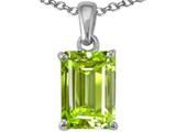 Tommaso Design™ Emerald Cut 8x6mm Genuine Peridot Pendant
