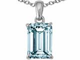 Tommaso Design™ 8x6mm Octagon Emerald Cut Genuine Aquamarine Pendant