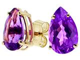 Tommaso Design™ Pear Shape Genuine Amethyst Earrings
