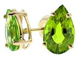 Tommaso Design™ Pear Shape 8x6mm Genuine Peridot Earrings