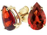 Tommaso Design™ Genuine Pear Shape Garnet Earrings
