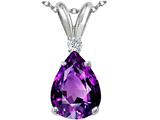 Tommaso Design™ Pear Shape 8x6 mm Genuine Amethyst Pendant