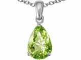 Tommaso Design™ Genuine 9x6mm Pear Shape Peridot Pendant
