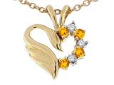 Tommaso Design™ Genuine Heart Shaped Swan Citrine Pendant