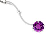 Tommaso Design™ Genuine Round Amethyst Pendant