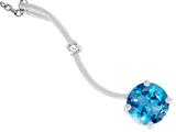 Tommaso Design™ Genuine Round Blue Topaz Pendant