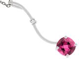 Tommaso Design™ Round 7mm Genuine Pink Tourmaline and Diamond Pendant