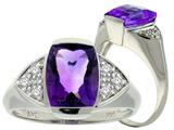 Tommaso Design™ Genuine Amethyst Ring