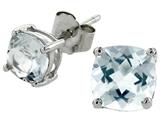 Tommaso Design™ Square 5mm Genuine Aquamarine Earrings