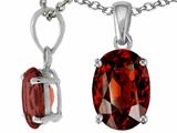 Tommaso Design™ Genuine Oval 8x6mm Checker Board Cut Garnet Pendant