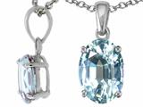 Tommaso Design™ Oval 8x6mm Genuine Aquamarine Pendant