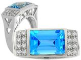 Tommaso Design™ Genuine Blue Topaz Ring