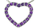 Tommaso Design™ Round 2mm Genuine Amethyst Heart Pendant