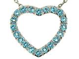 Tommaso Design™ Round 2 mm Genuine Blue Topaz Heart Pendant