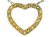 Tommaso Design™ Heart Shaped Pendant with Genuine Citrine