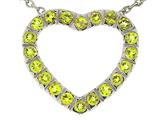 Tommaso Design™ Round 2mm Genuine Peridot Heart Pendant