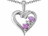 Tommaso Design™ Round 2.5mm Genuine Pink Tourmaline Heart Pendant
