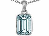 Tommaso Design™ Emerald Cut 8x6mm Genuine Aquamarine Pendant