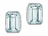 Tommaso Design™ 8x6mm Emerald Cut Genuine Aquamarine Earrings