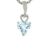 Tommaso Design™ Genuine Heart Shape Aquamarine Pendant