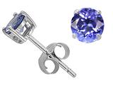 Tommaso Design™ 5mm Round Genuine Tanzanite Stud Earrings