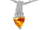Tommaso Design™ Genuine Round Brilliant Citrine Pendant