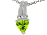 Tommaso Design™ Genuine Round Brilliant Peridot Pendant