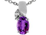Tommaso Design™ Genuine Oval Amethyst Pendant