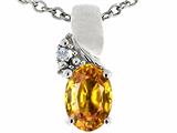 Tommaso Design™ Genuine Oval Citrine Pendant