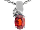 Tommaso Design™ Genuine Oval Garnet Pendant