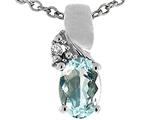 Tommaso Design™ Genuine Oval Aquamarine Pendant
