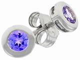 Tommaso Design™ Round 3mm Genuine Tanzanite Earrings