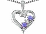 Tommaso Design™ Round 3mm Genuine Tanzanite Heart Pendant