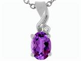Tommaso Design™ Oval 7x5mm Genuine Amethyst Pendant