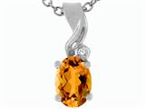 Tommaso Design™ Oval 7x5mm Genuine Citrine Pendant