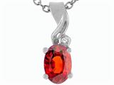 Tommaso Design™ Oval 7x5mm Genuine Garnet Pendant