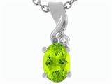 Tommaso Design™ Oval 7x5mm Genuine Peridot Pendant