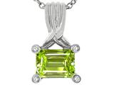 Tommaso Design™ Genuine Emerald Cut Peridot Pendant