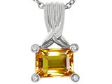 Tommaso Design™ Genuine Emerald Cut Citrine Pendant