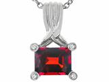 Tommaso Design™ Emerald Cut 8x6mm Genuine Garnet Pendant
