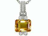 Tommaso Design™ Genuine Emerald Cut Citrine Pendant