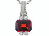 Tommaso Design™ Emerald Cut 8x6mm Genuine Garnet Pendant