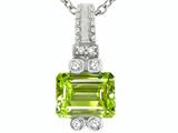 Tommaso Design™ Genuine Emerald Cut Peridot Pendant