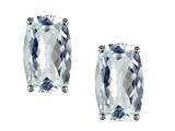 Tommaso Design™ Checkerboard European Cushion Cut Genuine Aquamarine Earrings