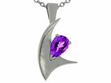 Tommaso Design™ Pear Shape 7x5mm Genuine Amethyst Pendant