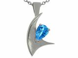 Tommaso Design™ Pear Shape 7x5mm Genuine Blue Topaz Pendant
